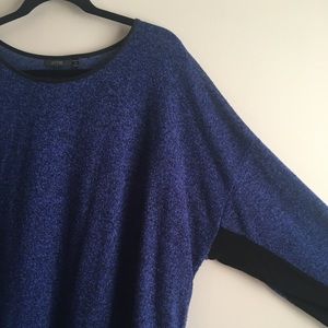 Apt. 9 Blue Sweater with Black Leather Accents